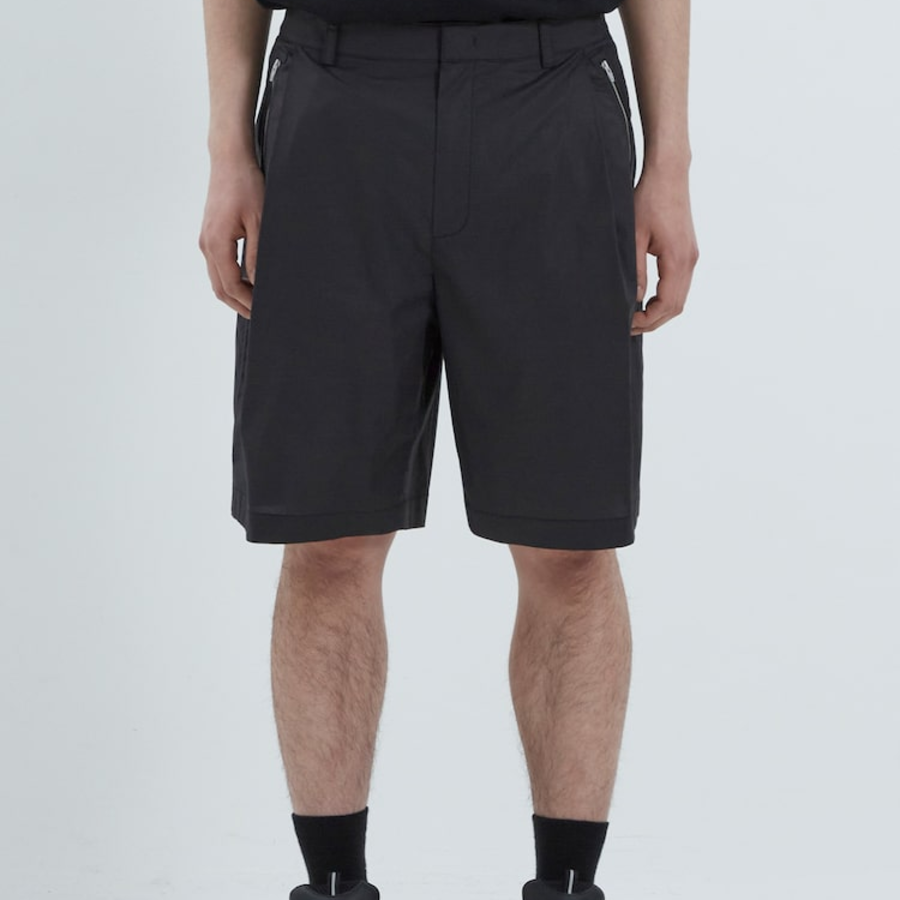 JUUN.J [CORE] City Cotton Leather Detailed Shorts – Black