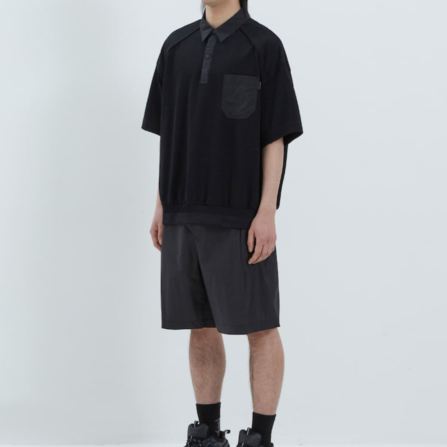 JUUN.J [CORE] City Cotton Leather Detailed Shorts – Black