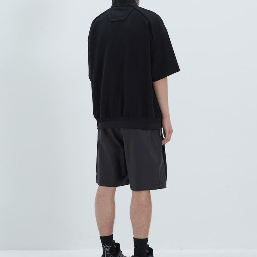 JUUN.J [CORE] City Cotton Leather Detailed Shorts – Black