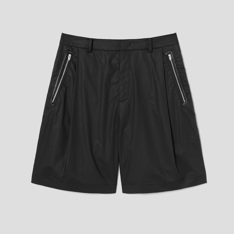 JUUN.J [CORE] City Cotton Leather Detailed Shorts – Black
