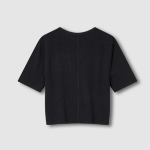 JAJU Ribbed Crop Short-Sleeve T-Shirt – Black