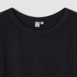 JAJU Ribbed Crop Short-Sleeve T-Shirt – Black