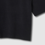 JAJU Ribbed Crop Short-Sleeve T-Shirt – Black