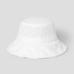 8 seconds Lace Embroidered Bucket Hat — White