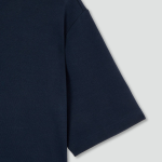 JAJU Cotton Mock Neck Short-Sleeve T-Shirt – Navy