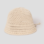 8 seconds Knit Openwork Bonnet Hat — Beige