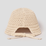 8 seconds Knit Openwork Bonnet Hat — Beige