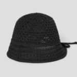 8 seconds Knit Openwork Bonnet Hat — Black