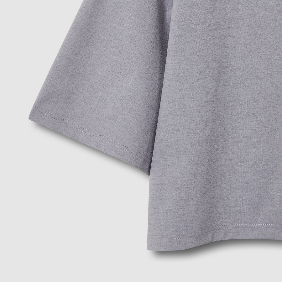 JAJU Sorona Crop Short Sleeve T-Shirt – Light Grey