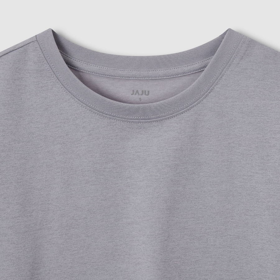 JAJU Sorona Crop Short Sleeve T-Shirt – Light Grey
