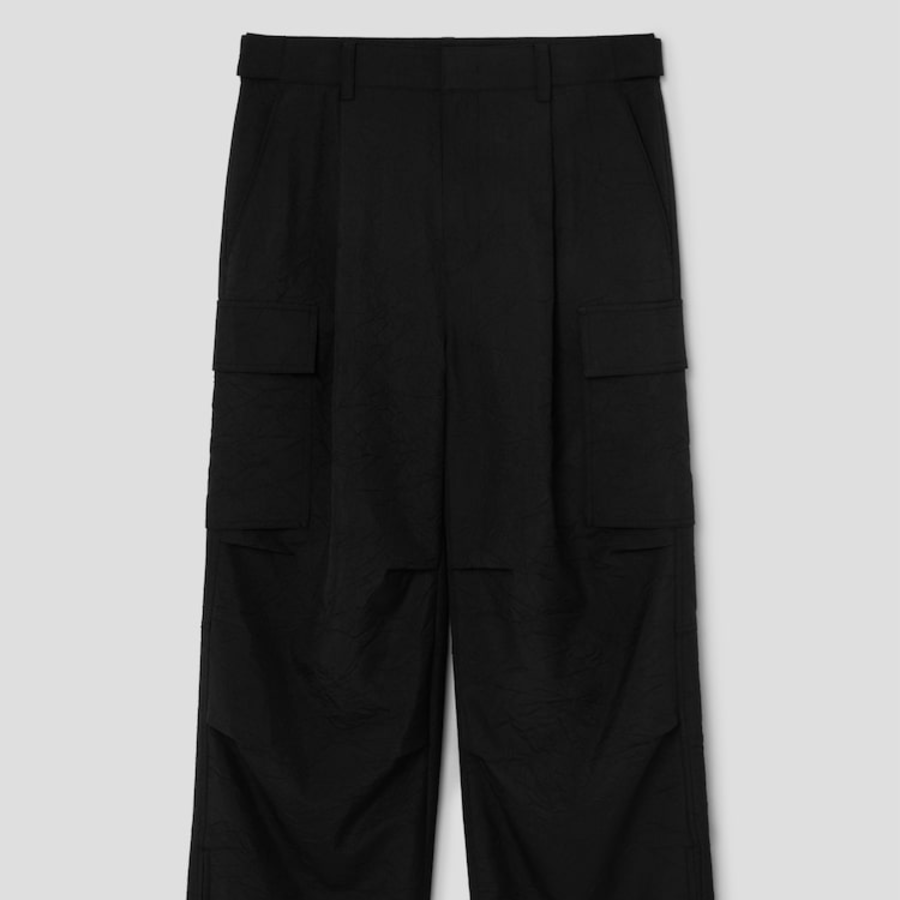 JUUN.J [CORE] Wrinkled Poly-Wool Cargo Pants – Black