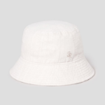 8 seconds Denim Embroidered Bucket Hat — Ivory