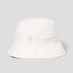 8 seconds Denim Embroidered Bucket Hat — Ivory