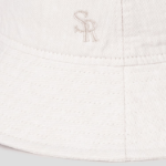 8 seconds Denim Embroidered Bucket Hat — Ivory