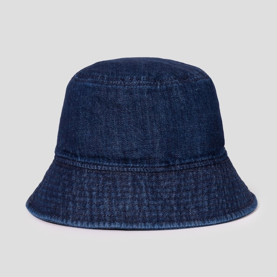 8 seconds Denim Embroidered Bucket Hat — Navy