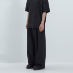 JUUN.J [CORE] Wrinkled Poly-Wool Easy Pants – Black