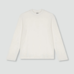 JAJU Cotton Mock Neck Long Sleeve T-Shirt – Ivory