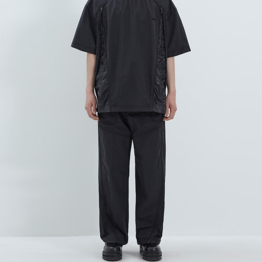 JUUN.J Nylon Flare Full-Zip Pants – Black