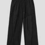 JUUN.J Nylon Flare Full-Zip Pants – Black