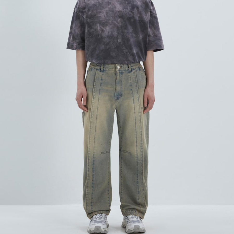 JUUN.J Denim Curved Pants – Blue