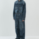 JUUN.J Velvet Denim Combination Jumpsuit – Blue