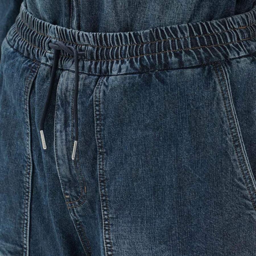 JUUN.J Velvet Denim Combination Jumpsuit – Blue