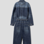 JUUN.J Velvet Denim Combination Jumpsuit – Blue