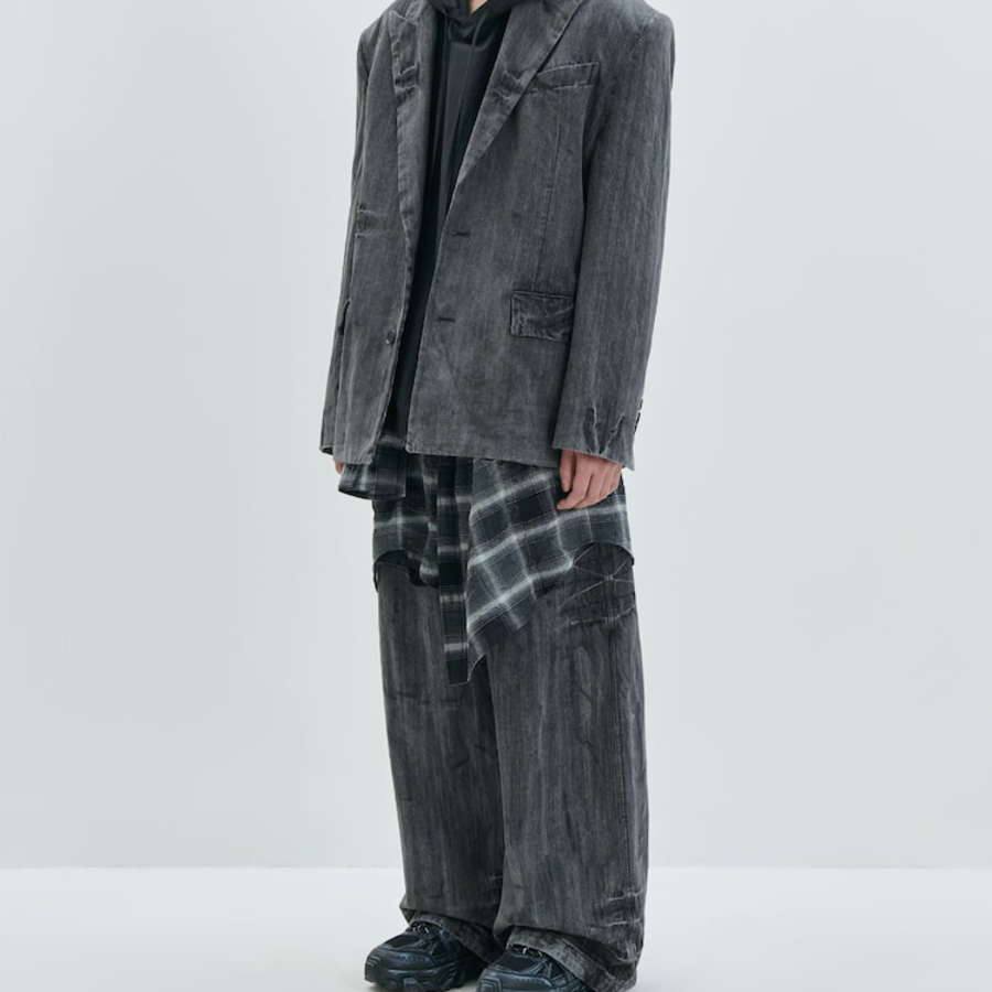 JUUN.J Denim Wide Pants – Grey