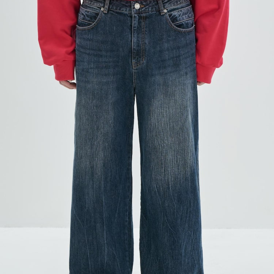 JUUN.J Denim Double Waist Pants – Blue