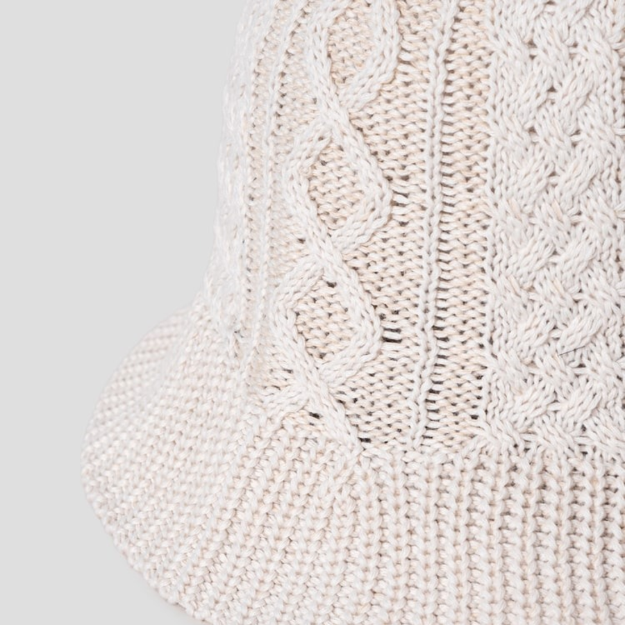 8 seconds Knit Cable Bucket Hat — Ivory