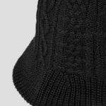 8 seconds Knit Cable Bucket Hat  — Black