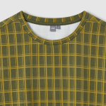 JAJU Check Crop Loose Fit T-Shirt – Dark Khaki