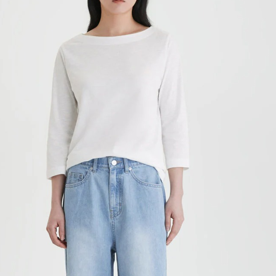 JAJU Slub 7bu T-Shirt – White