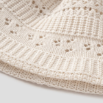 8 seconds Summer Knit Openwork Bucket Hat — Ivory