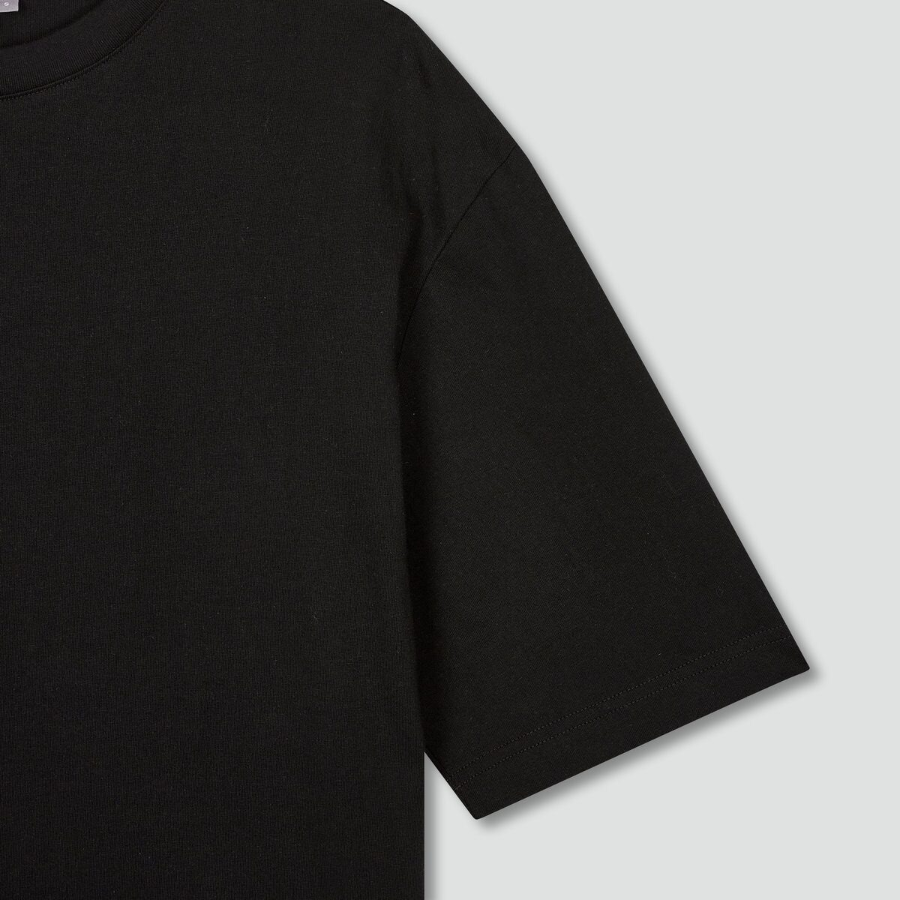JAJU Smart Cotton Loose Fit 5bu T-Shirt – Black