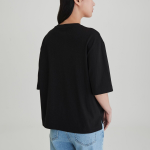 JAJU Smart Cotton Loose Fit 5bu T-Shirt – Black