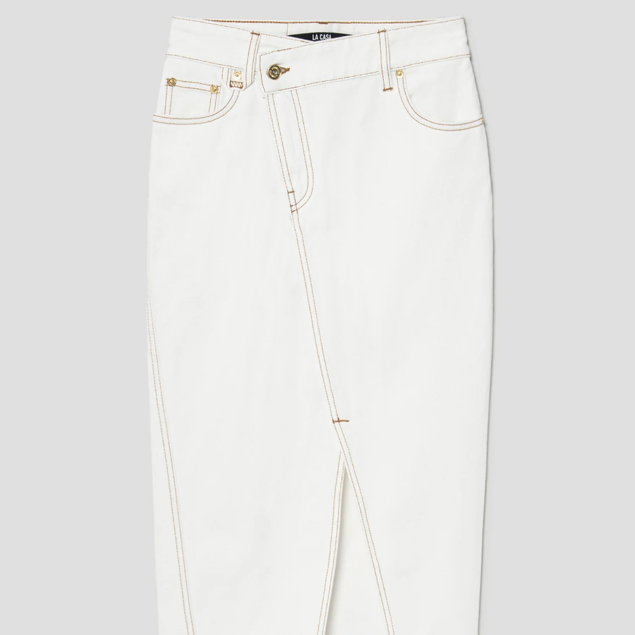 JACQUEMUS La Jupe De-Nîmes — Off-White/Tabac