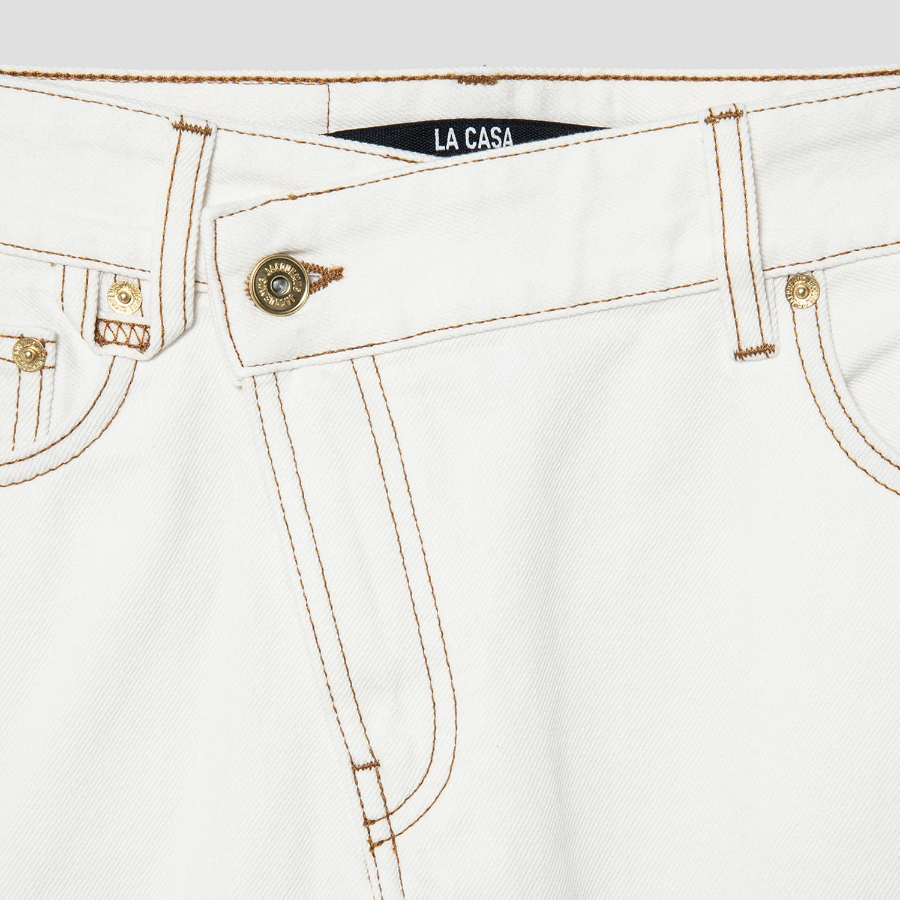 JACQUEMUS La Jupe De-Nîmes — Off-White/Tabac