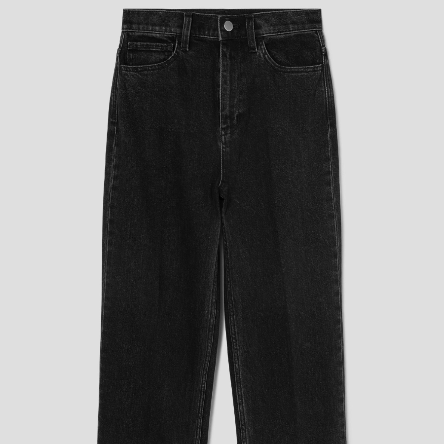 Theory Women New Stretch Highwaist Straight Denim - Washed Black
