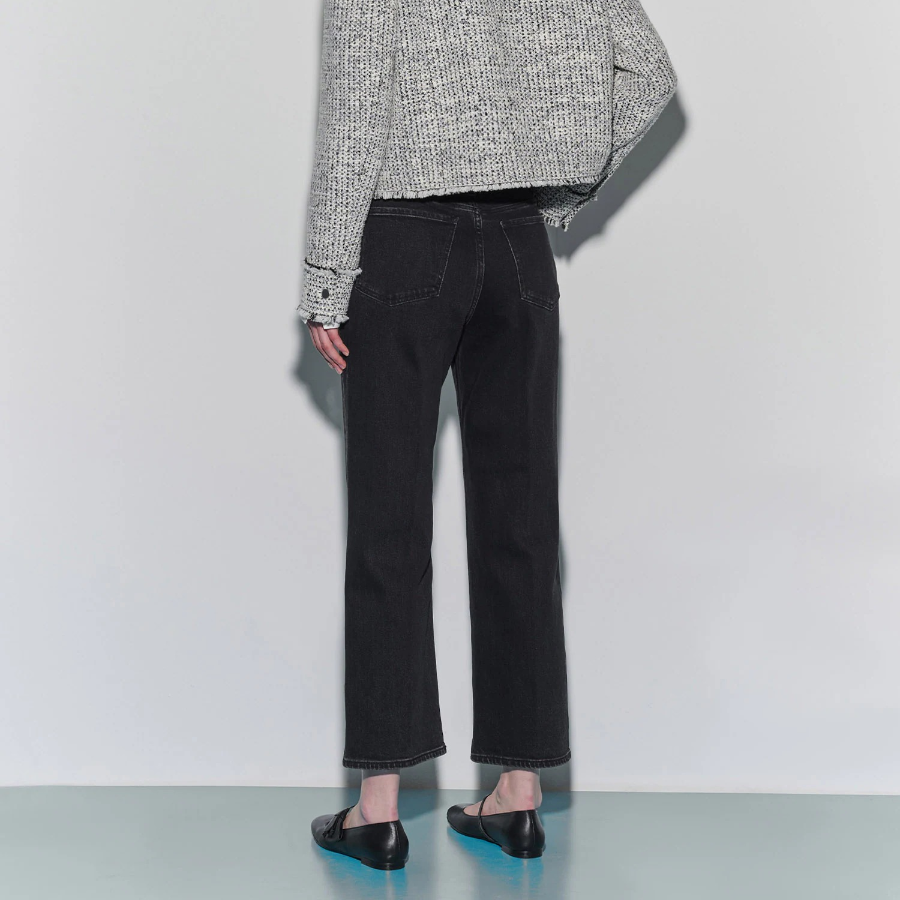 Theory Women New Stretch Highwaist Straight Denim - Washed Black