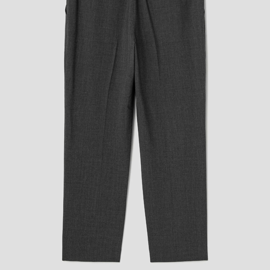 Theory Women Good Wool Treeca Slim Straight Pants - Charcoal Melange