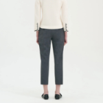 Theory Women Good Wool Treeca Slim Straight Pants - Charcoal Melange