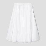 Theory Women Linear Cotton Pleated Pull On Skirt - White