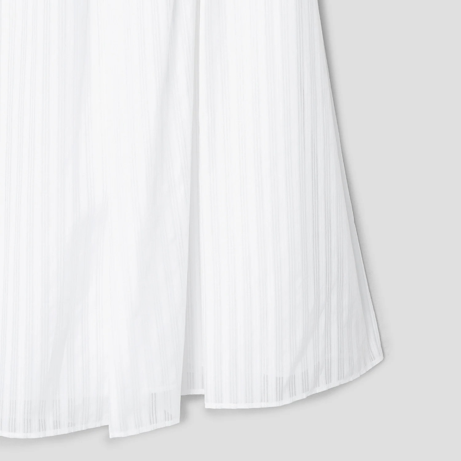 Theory Women Linear Cotton Pleated Pull On Skirt - White