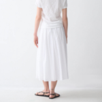 Theory Women Linear Cotton Pleated Pull On Skirt - White