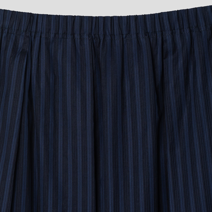 Theory Women Linear Cotton Pleated Pull On Skirt - Nocturne Navy