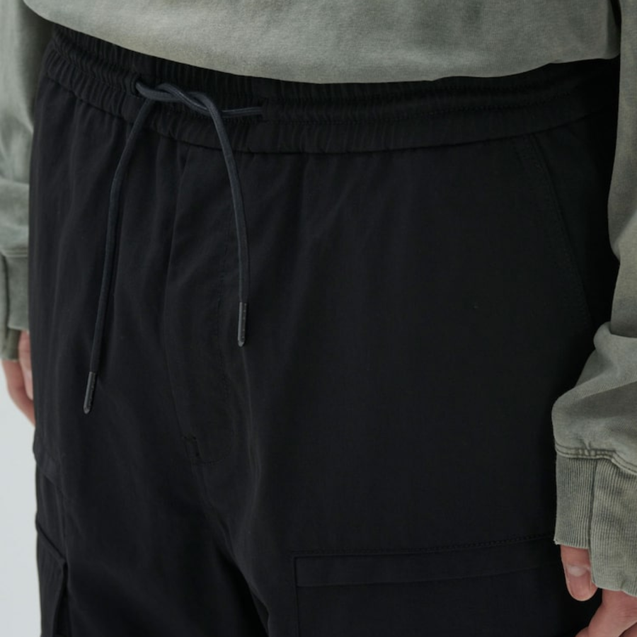 JUUN.J Nylon Twill Front Cargo Pants – Black