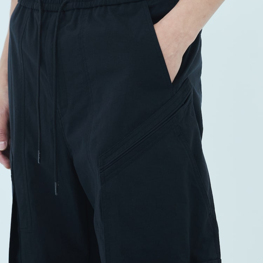 JUUN.J Nylon Velcro Detailed Cargo Pants – Black