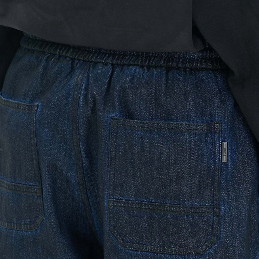 JUUN.J Oil-Denim Puckering Cargo Jeans – Blue