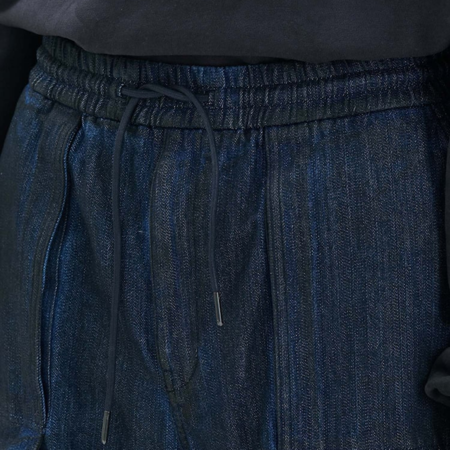 JUUN.J Oil-Denim Puckering Cargo Jeans – Blue